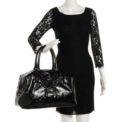 Saint Laurent Embossed Patent Medium Easy Y Bag Black 2 of 9