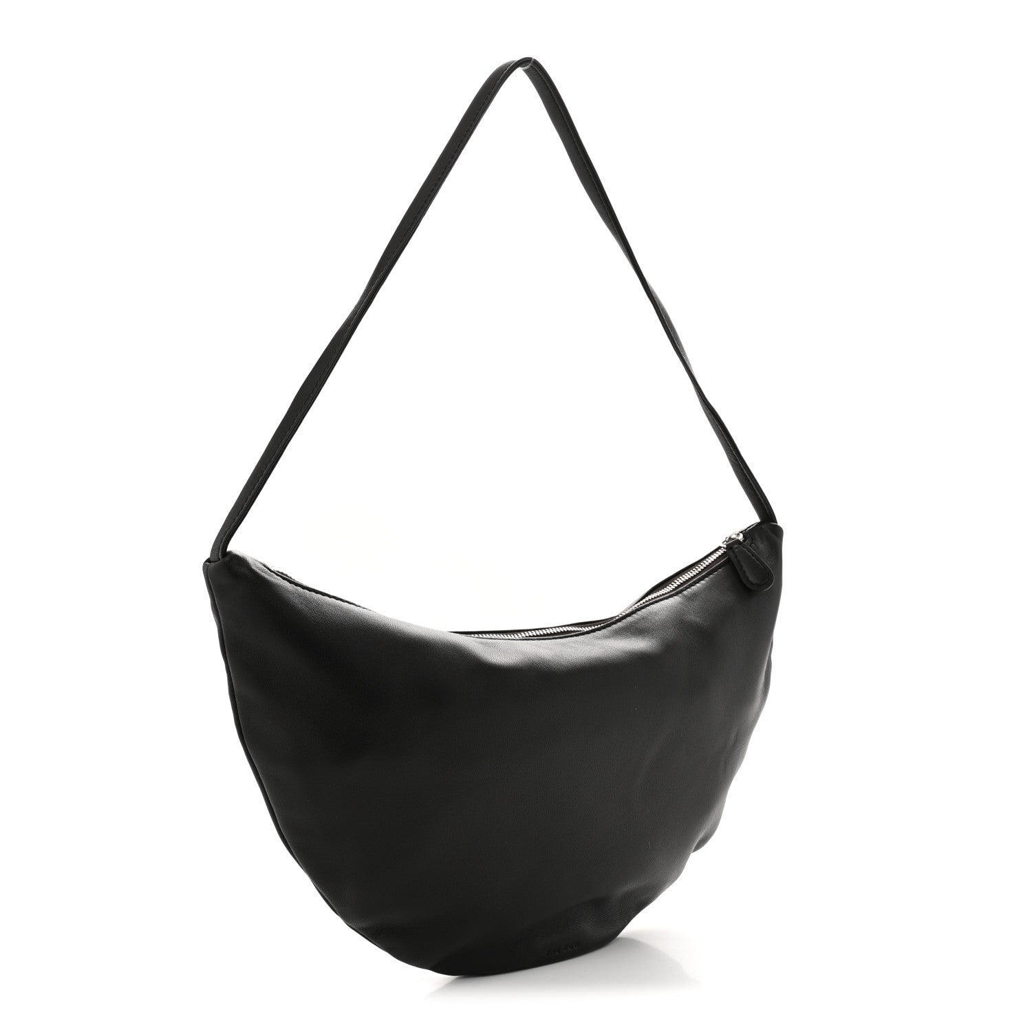 The Row Finely Grained Calfskin Small Izzy Crescent Shoulder Bag Ebony Brown 3 of 9