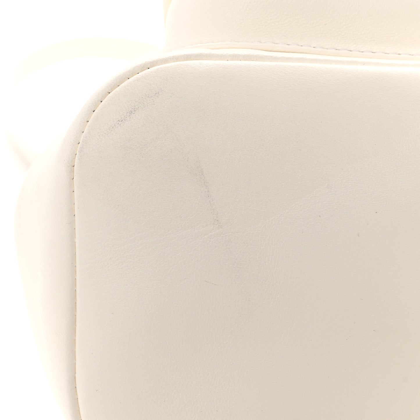 Lambskin Quilted Small Duma Drawstring Backpack White