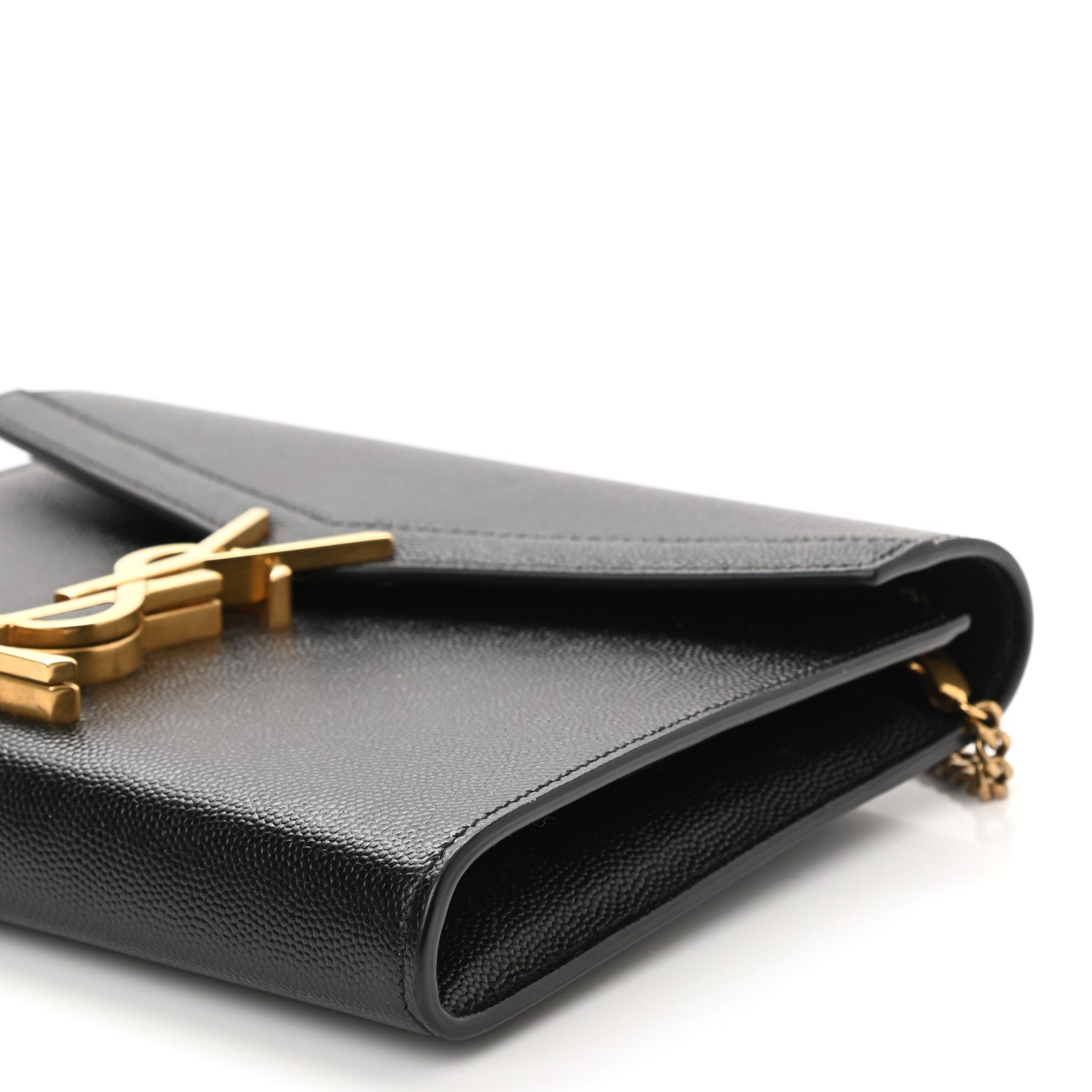 Saint Laurent Grain De Poudre Monogram Cassandra Chain Wallet Black 10 of 10
