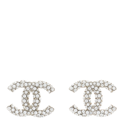 Chanel Crystal CC Earrings Silver 1 of 5
