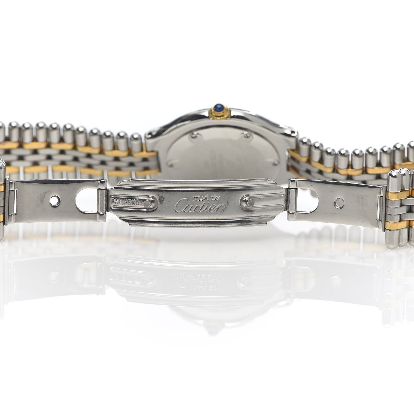 Stainless Steel 18K Yellow Gold 31mm Must De 21 Bullet Link Quartz Watch