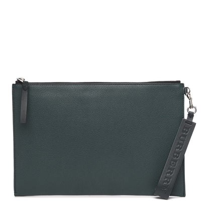 Burberry Grainy Calfskin Edin Zip Pouch Dark Cyan 1 of 9