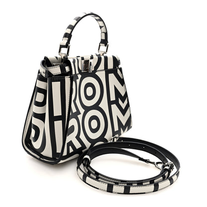 Fendi X MARC JACOBS Nappa Mini Peekaboo I SEE U Satchel Black White 3 of 10