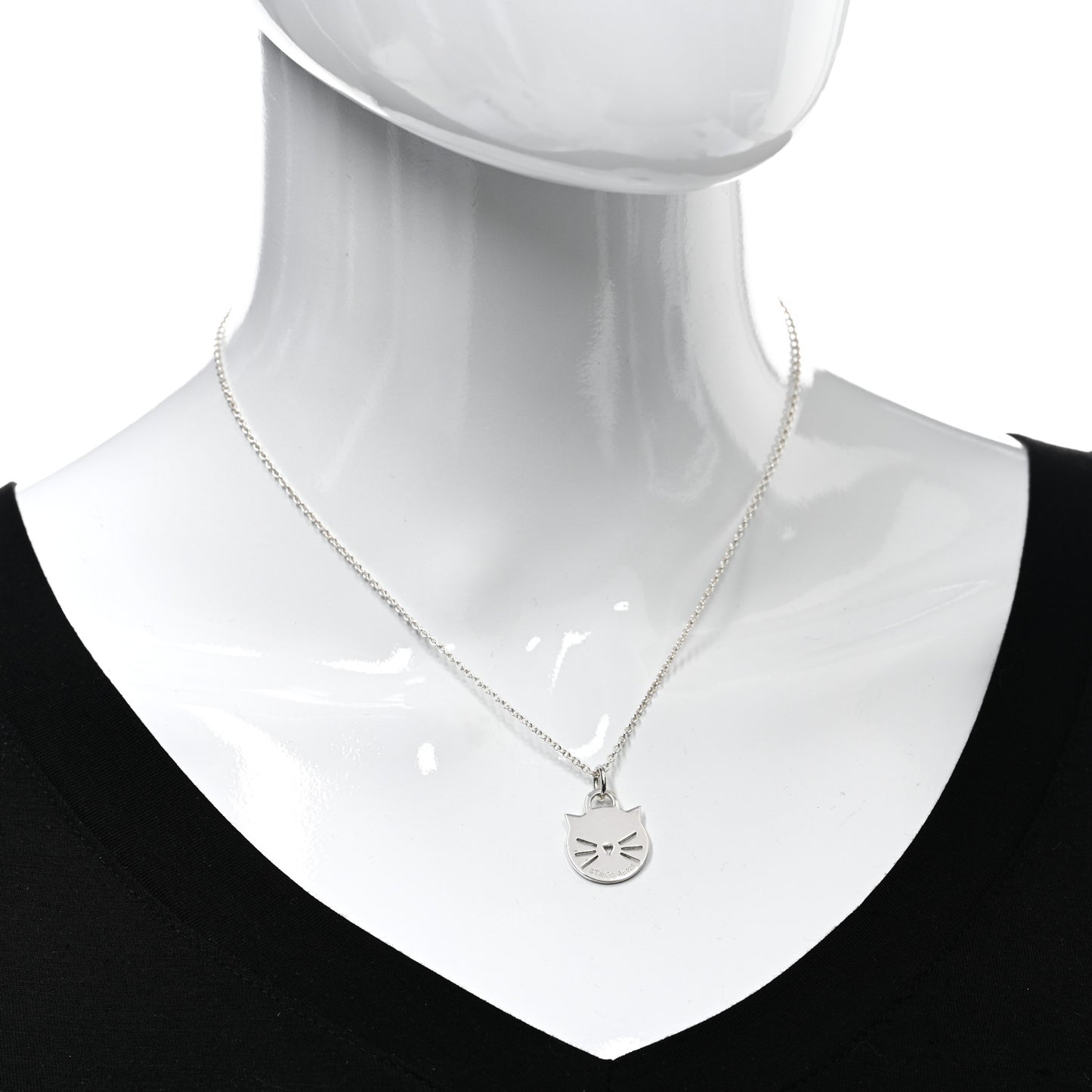 Sterling Silver Return To Tiffany Cat Pendant Necklace