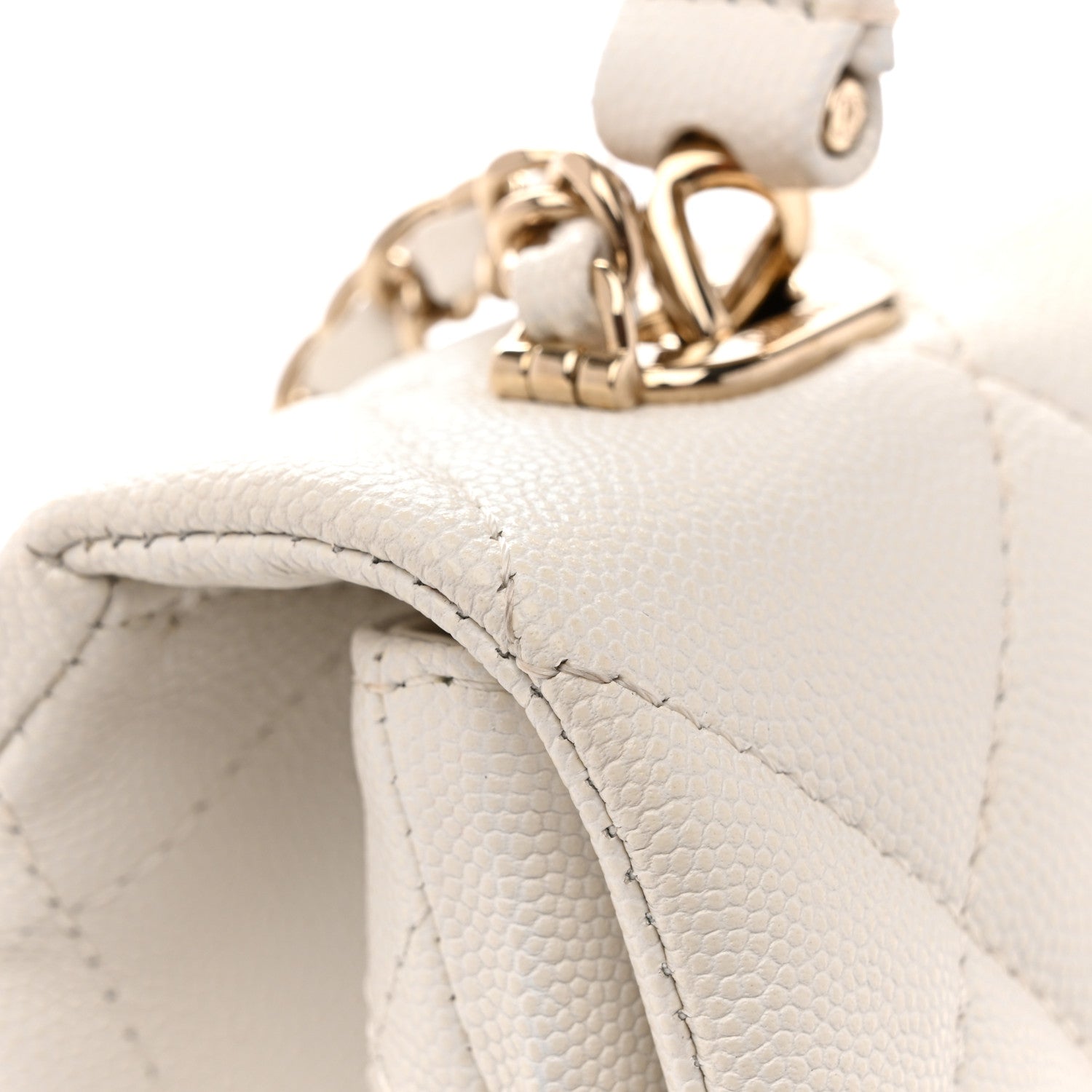Chanel Caviar Quilted Mini Retro Twist Top Handle Flap White 11 of 14