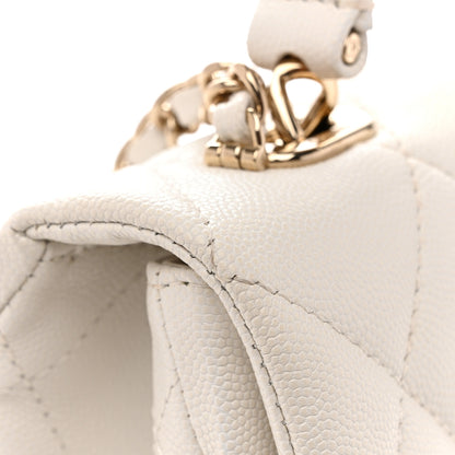 Chanel Caviar Quilted Mini Retro Twist Top Handle Flap White 11 of 14