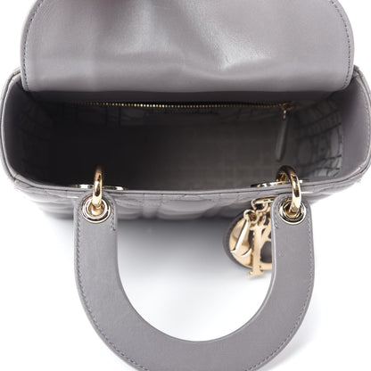 Christian Dior Lambskin Cannage Small Lucky Badges My Lady Dior Gris 5 of 10