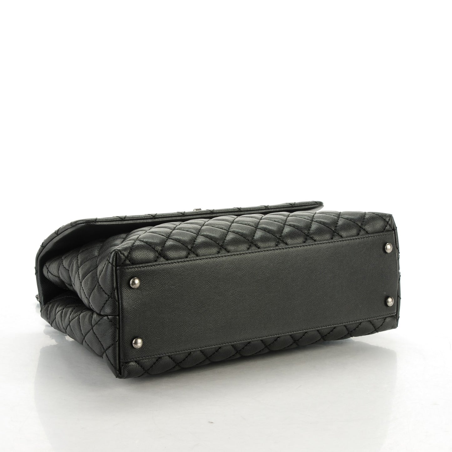 Caviar Quilted Medium Coco Handle Flap Black