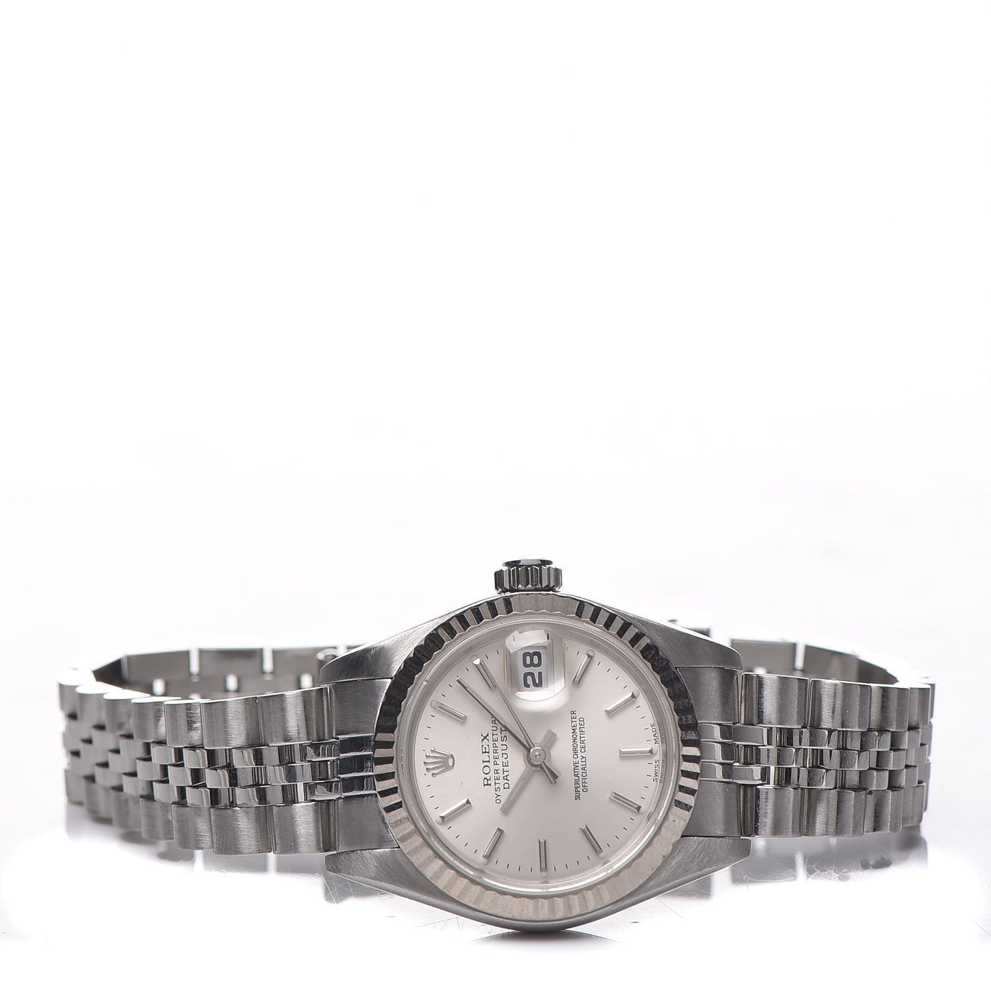 Stainless Steel 18K White Gold 26mm Oyster Perpetual Datejust Watch Silver 79174