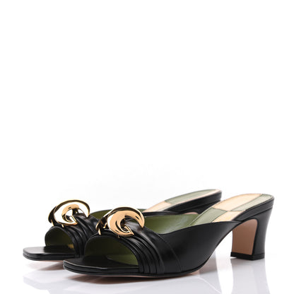 Gucci Malaga Kid Half Moon GG Square Toe Slide Sandals 38.5 Black 3 of 10
