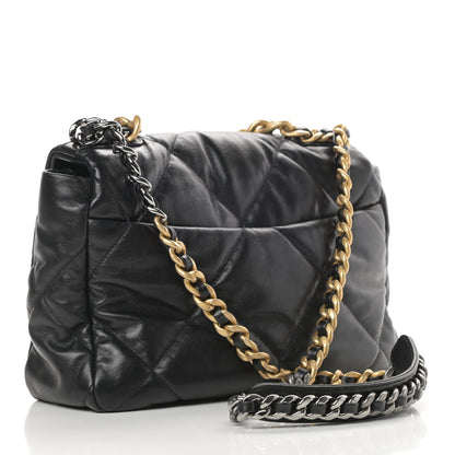 Chanel Goatskin Quilted Large 19 Flap Black 3 of 12