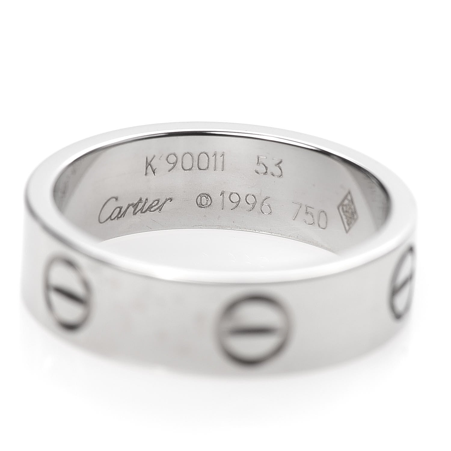 Cartier 18K White Gold 5.5mm LOVE Ring 53 6.25 4 of 4