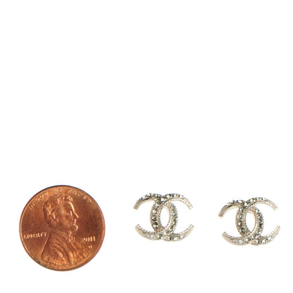 Chanel Crystal Moon CC Earrings Silver 2 of 5