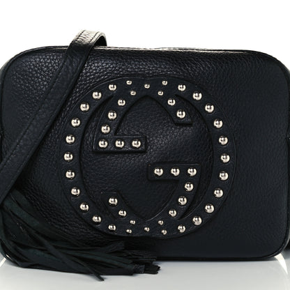 Gucci Pebbled Calfskin Studded Small Soho Disco Bag Black 9 of 11