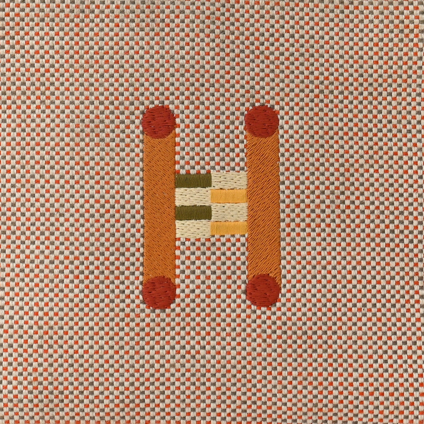 Cotton Canvas Crazy H Mini Bolide Case Orange Ficelle