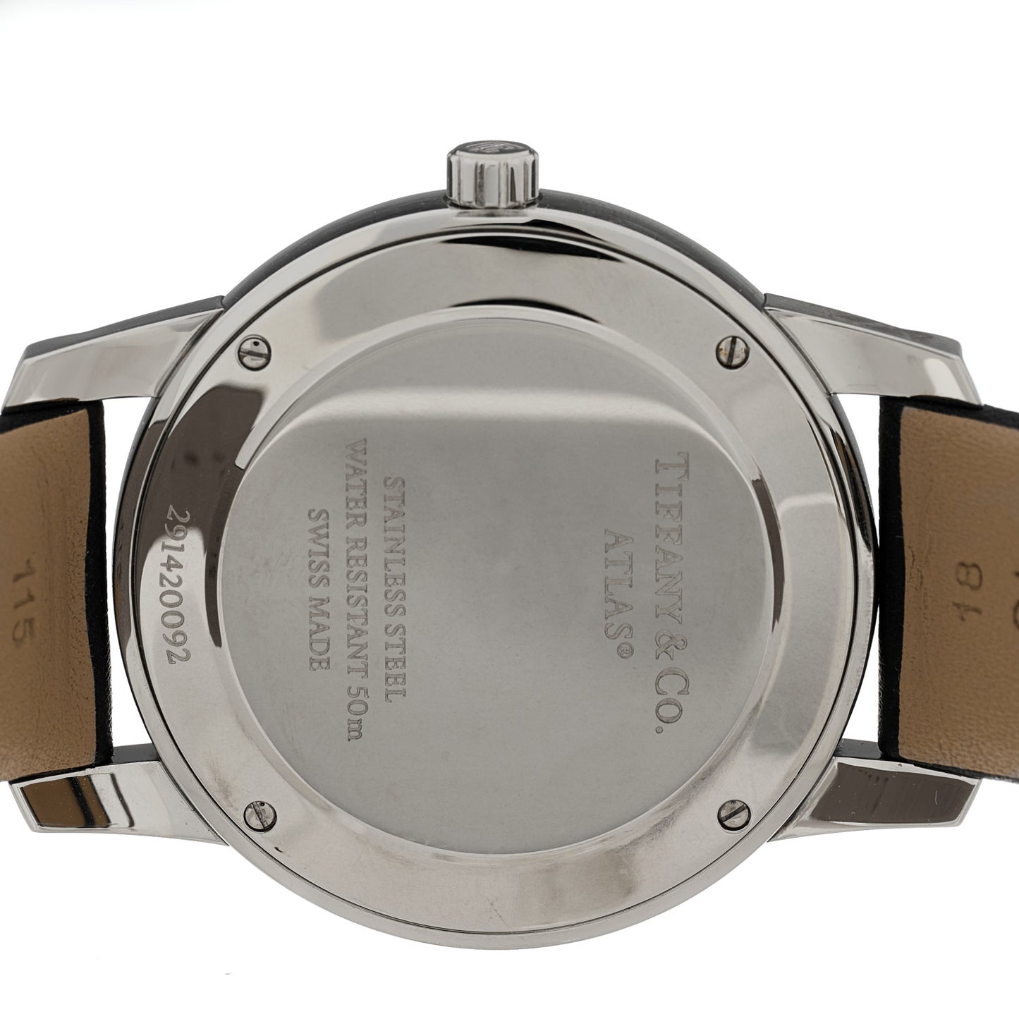 Stainless Steel Calfskin 37mm Atlas 2-Hand Quartz Watch