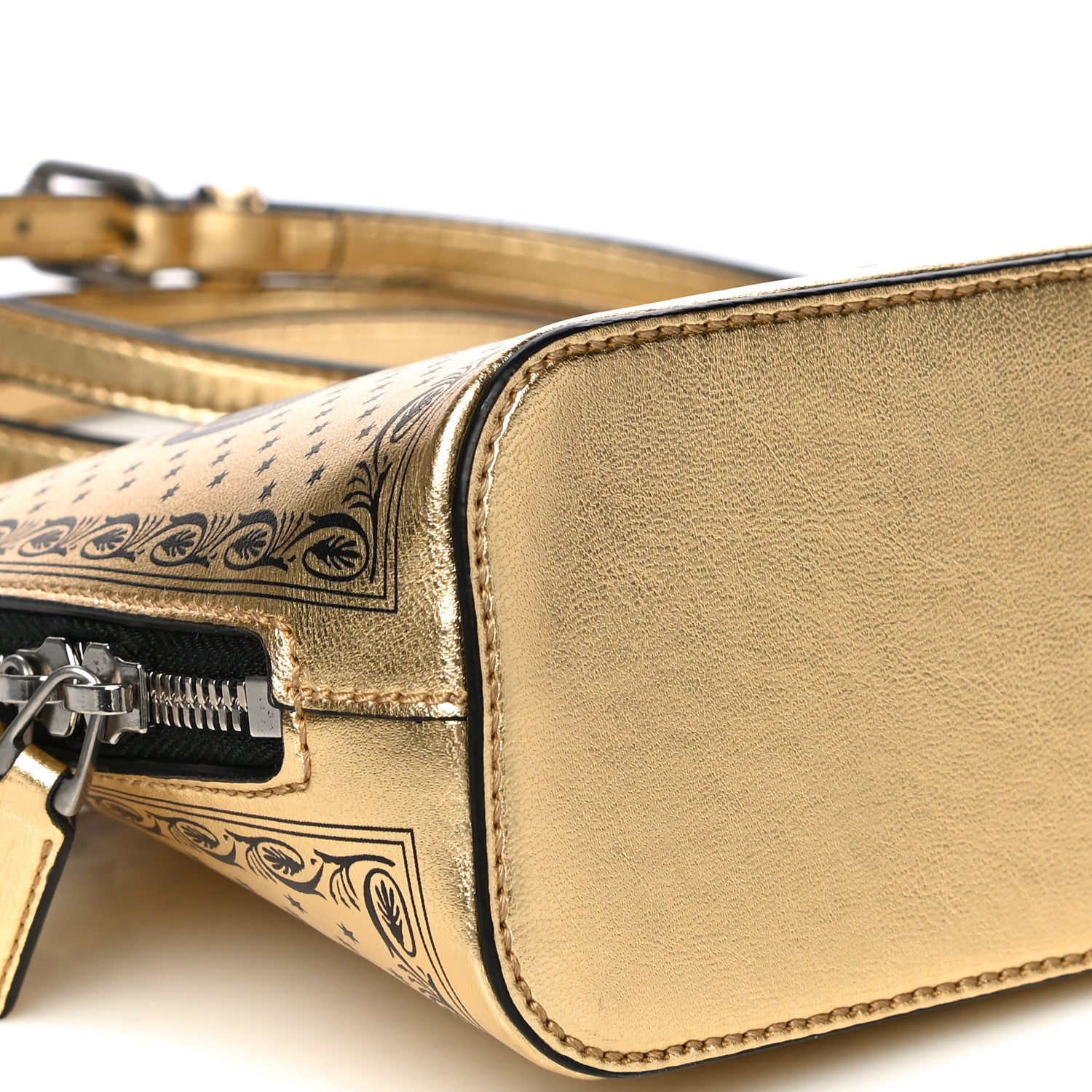 Gucci X SEGA Calfskin GUCCY Stars Mini Dome Shoulder Bag Gold 10 of 14
