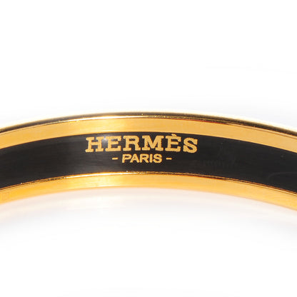 Hermes Enamel Narrow Caleche Bracelet 65 Orange 3 of 6