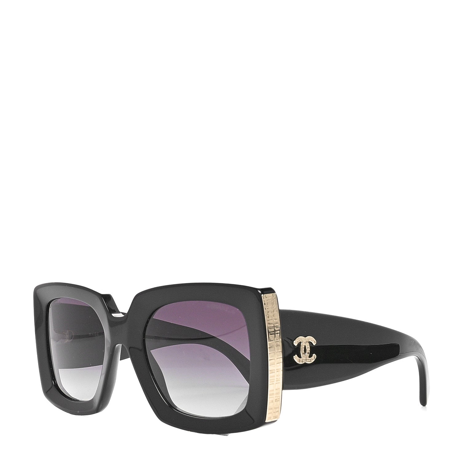 Chanel Acetate Rectangle Sunglasses 5435 Black 1 of 7