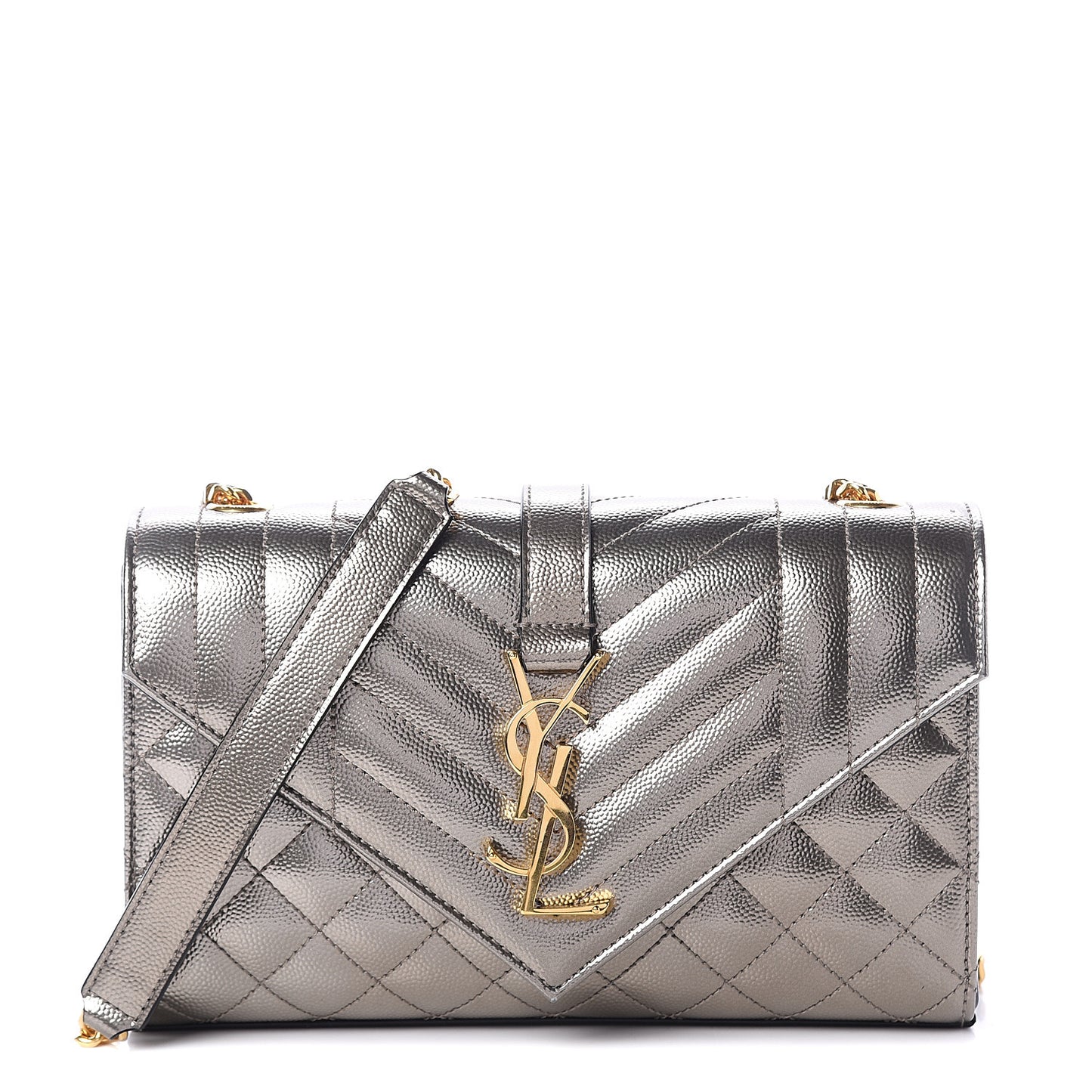 Grain De Poudre Tri-Quilt Small College Monogram Satchel Piombo