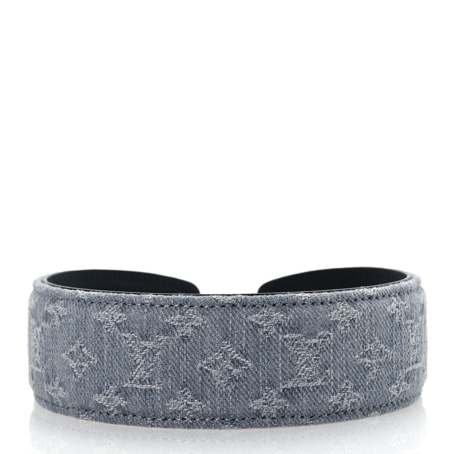 Monogram Denim Headband Washed Grey