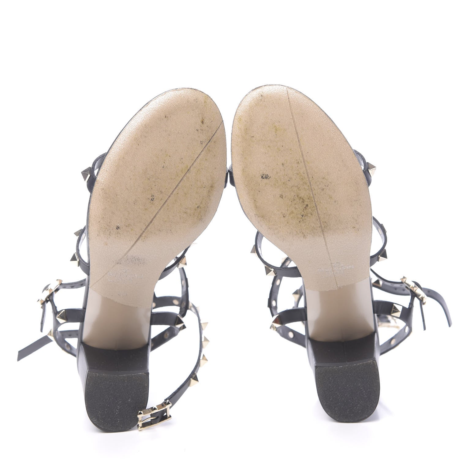 Valentino Garavani Calfskin Rockstud 60mm City Sandals 38 Black 5 of 9