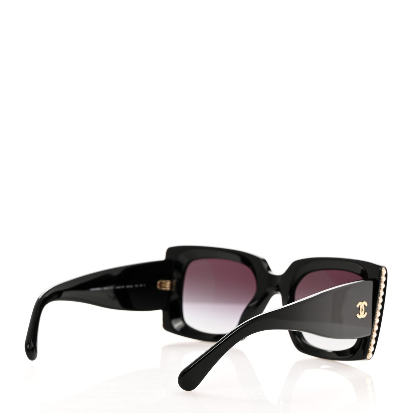 Acetate Pearl Rectangle Sunglasses 5480-H Black