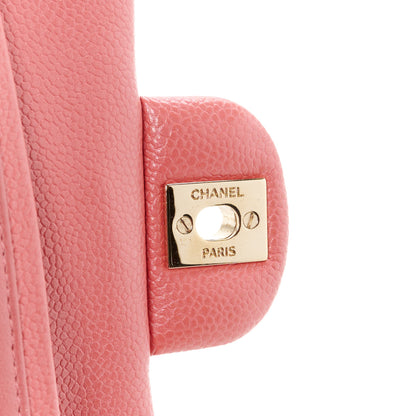 Chanel Metallic Caviar Quilted Medium Double Flap Pink 7 of 12