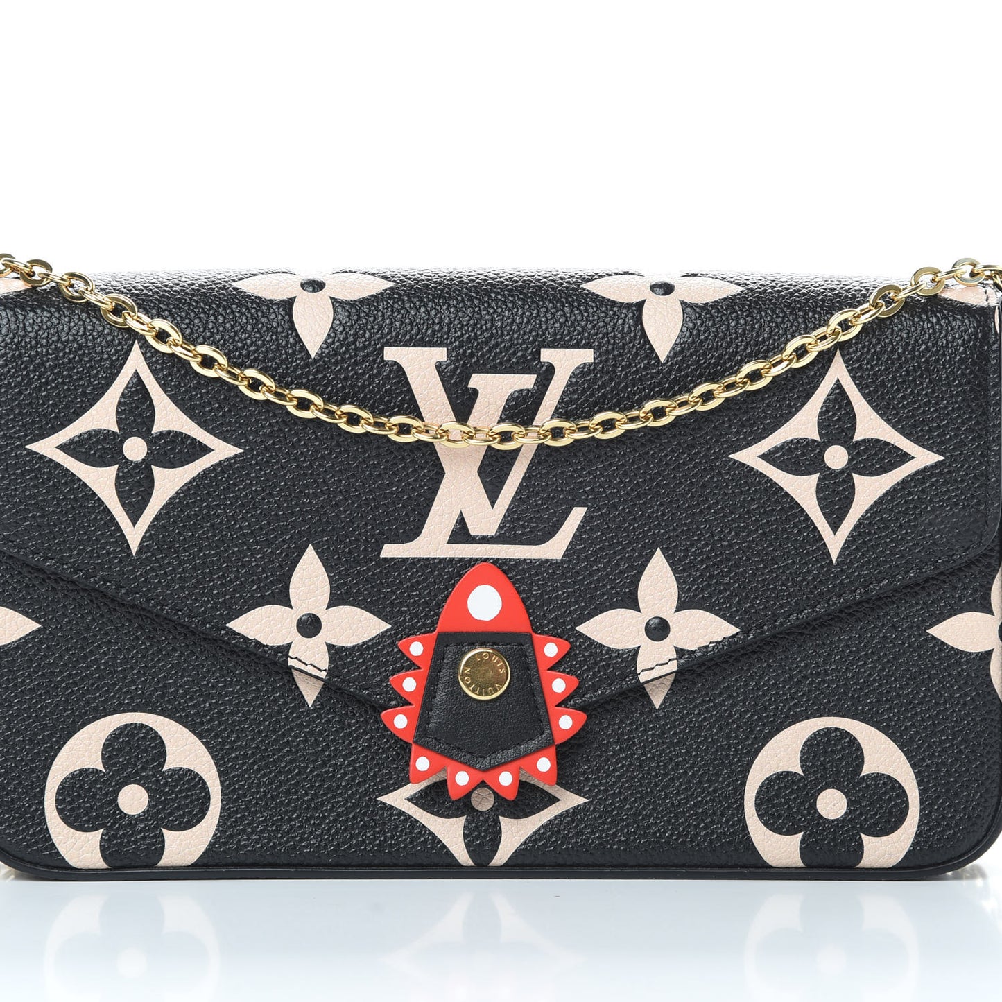 Empreinte Monogram Giant Crafty Pochette Felicie Black Creme
