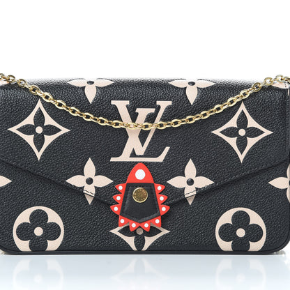 Louis Vuitton Empreinte Monogram Giant Crafty Pochette Felicie Black Creme 10 of 13