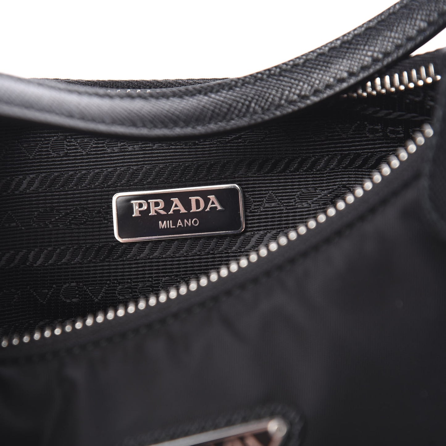 Tessuto Nylon Saffiano Mini Re-Edition 2005 Bag Black