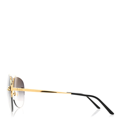 Cartier Santos de Cartier Aviator Sunglasses CT0065S Gold Black 3 of 7