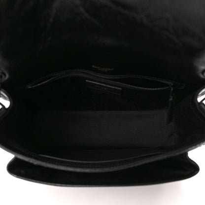 Saint Laurent Crinkled Calfskin Matelasse Monogram Medium Niki Chain Satchel Black 5 of 9