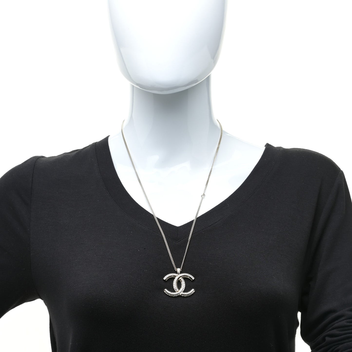 Crystal CC Chain Necklace Gold