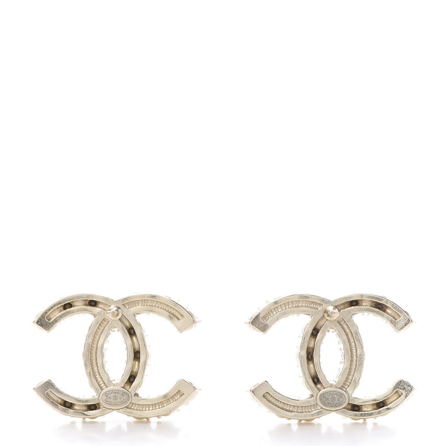 Chanel Crystal Pearl CC Dazzling Domino Earrings Gold 3 of 4