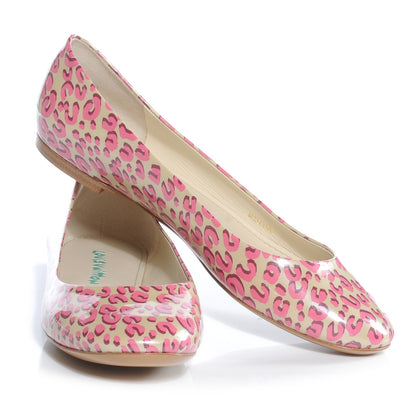 Louis Vuitton Patent Leopard Ballet Flats 38 Blanc Corail 2 of 8