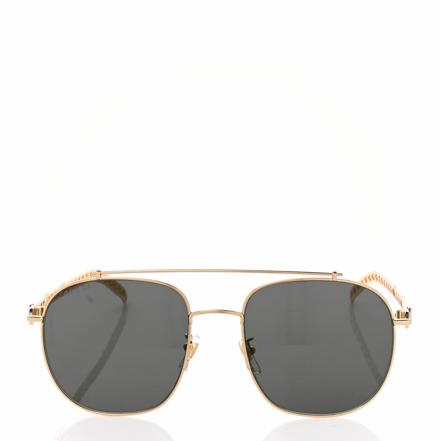 Gucci Aviator Charm Chain Sunglasses GG0727S Gold 2 of 10