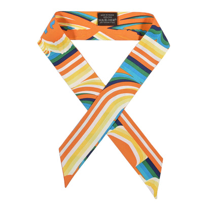 Hermes Silk Brides De Gala Shadow Twilly Orange Jaune Turquoise 1 of 4