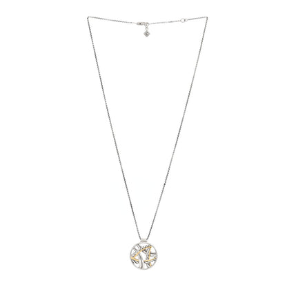 David Yurman Sterling Silver 18K Yellow Gold Papyrus Pendant Necklace 3 of 5