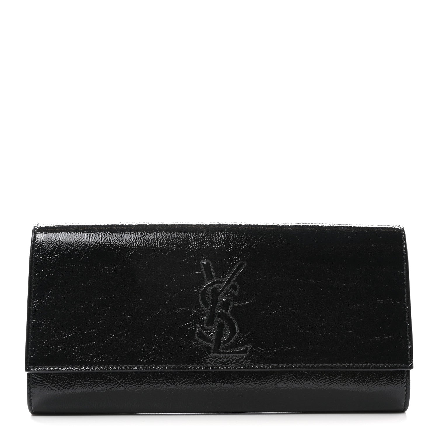 Saint Laurent Textured Patent Monogram Small Belle De Jour Clutch Black 1 of 6