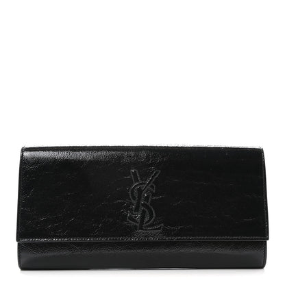 Saint Laurent Textured Patent Monogram Small Belle De Jour Clutch Black 1 of 6