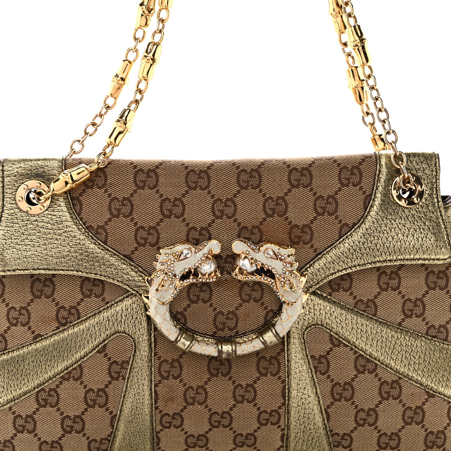 Monogram Tom Ford Jeweled Dragon Bag Gold