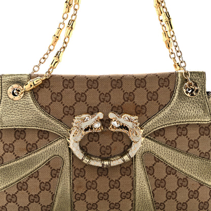 Gucci Monogram Tom Ford Jeweled Dragon Bag Gold 9 of 12