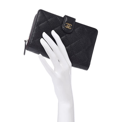 Chanel Caviar Quilted Zipped Pocket Wallet Black 2 of 10