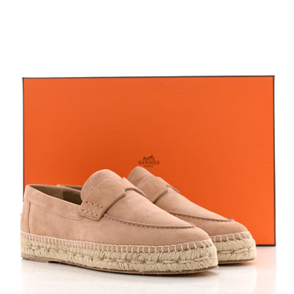 Hermes Suede Calfskin Womens Trip Espadrilles 37 Bois De Santal 9 of 9