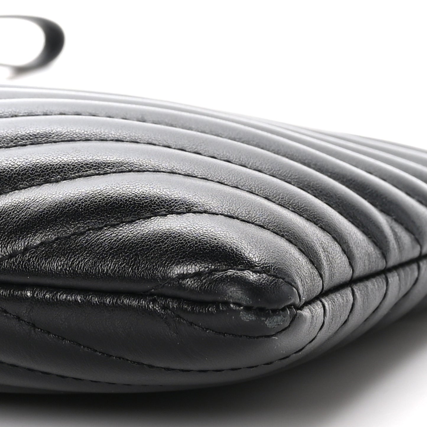 Calfskin Matelasse Chevron Monogram A5 Wristlet Black