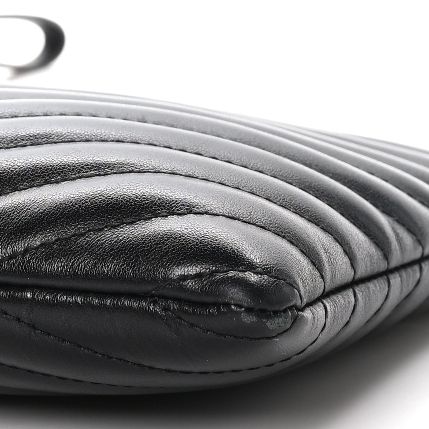 Saint Laurent Calfskin Matelasse Chevron Monogram A5 Wristlet Black 9 of 9
