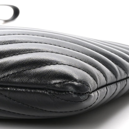 Saint Laurent Calfskin Matelasse Chevron Monogram A5 Wristlet Black 9 of 9