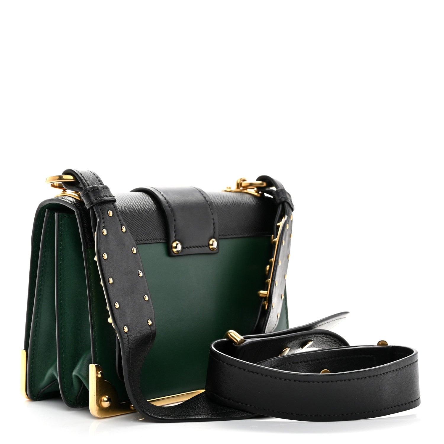 Prada City Calf Saffiano Cahier Bag Biliardo Black 3 of 10